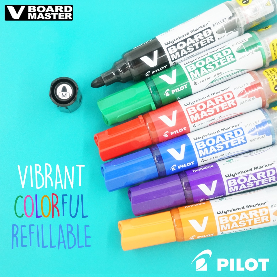 Pilot whiteboard marker pen V board master medium tip refillable 1pc