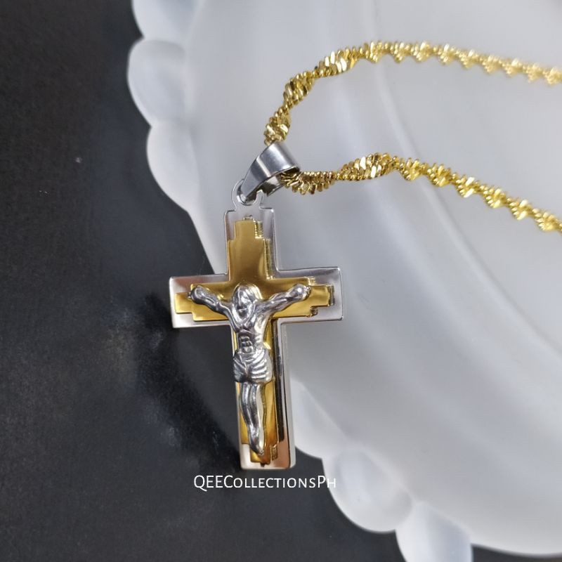 Jesus christ deals necklace gold