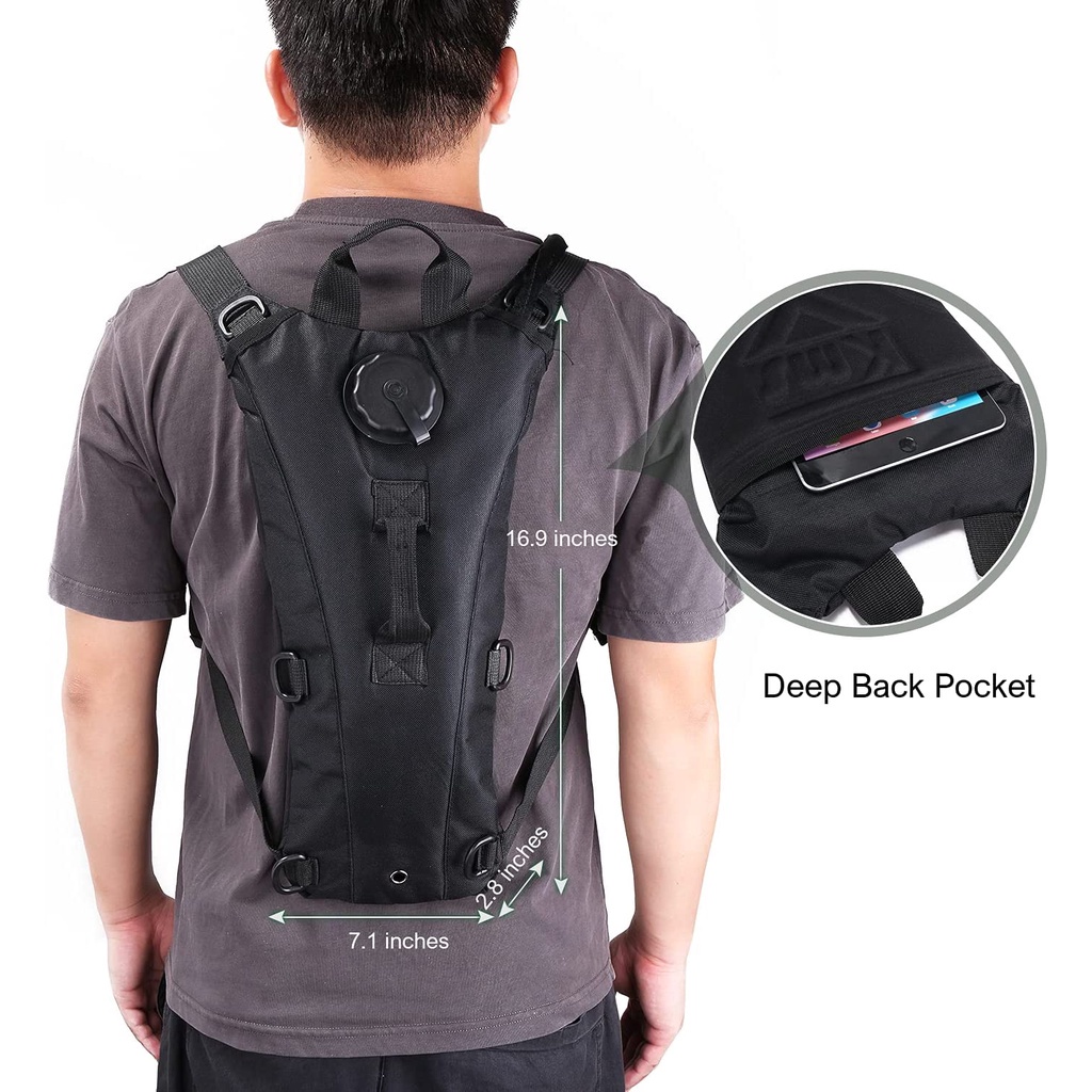 【black】TACTICAL WATER BAG HYDRATION PACK BACKPACK WITH 3 LITER BLADDER
