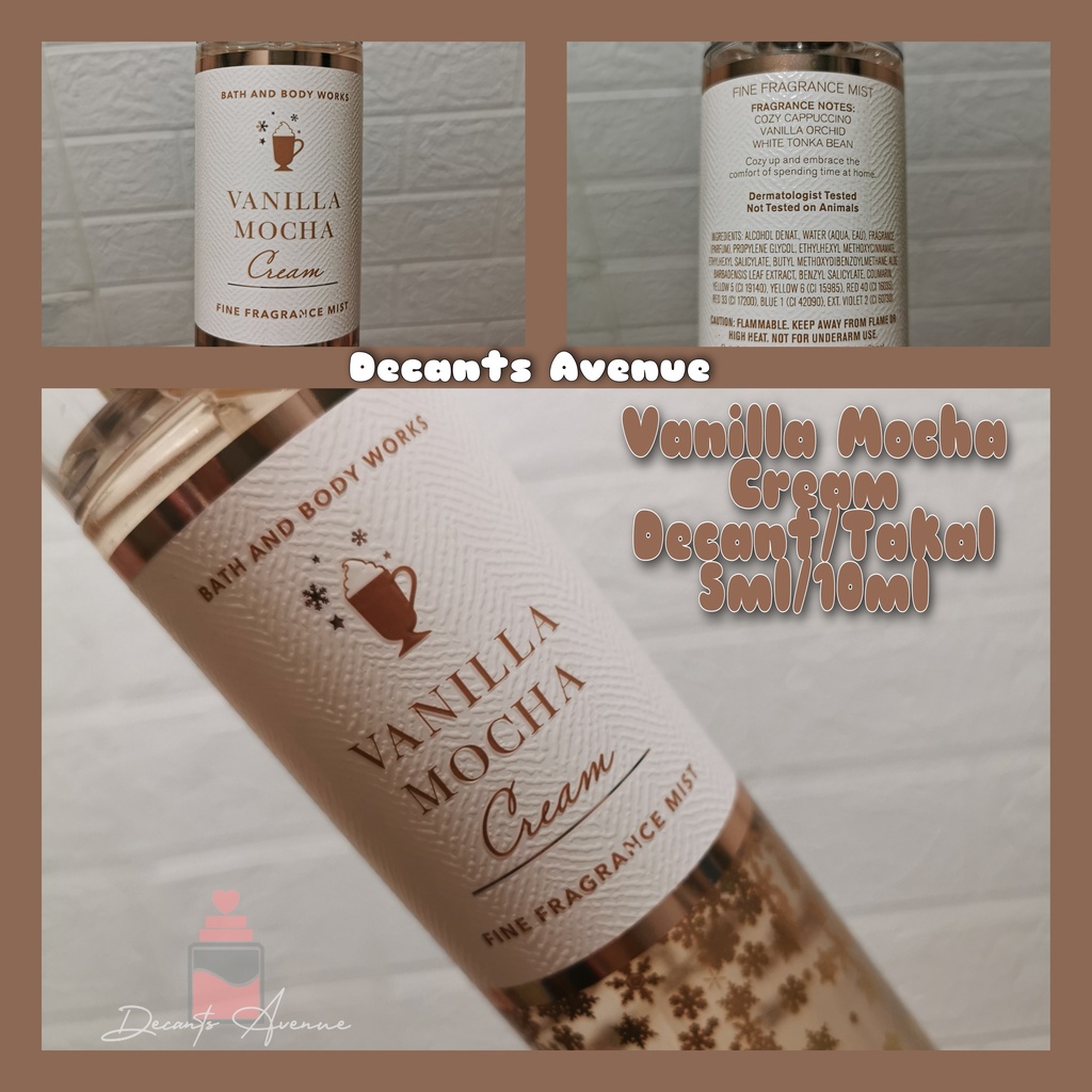 Vanilla Mocha Cream Bath and Body Works 1mL 3mL 5mL 10mL Shopee