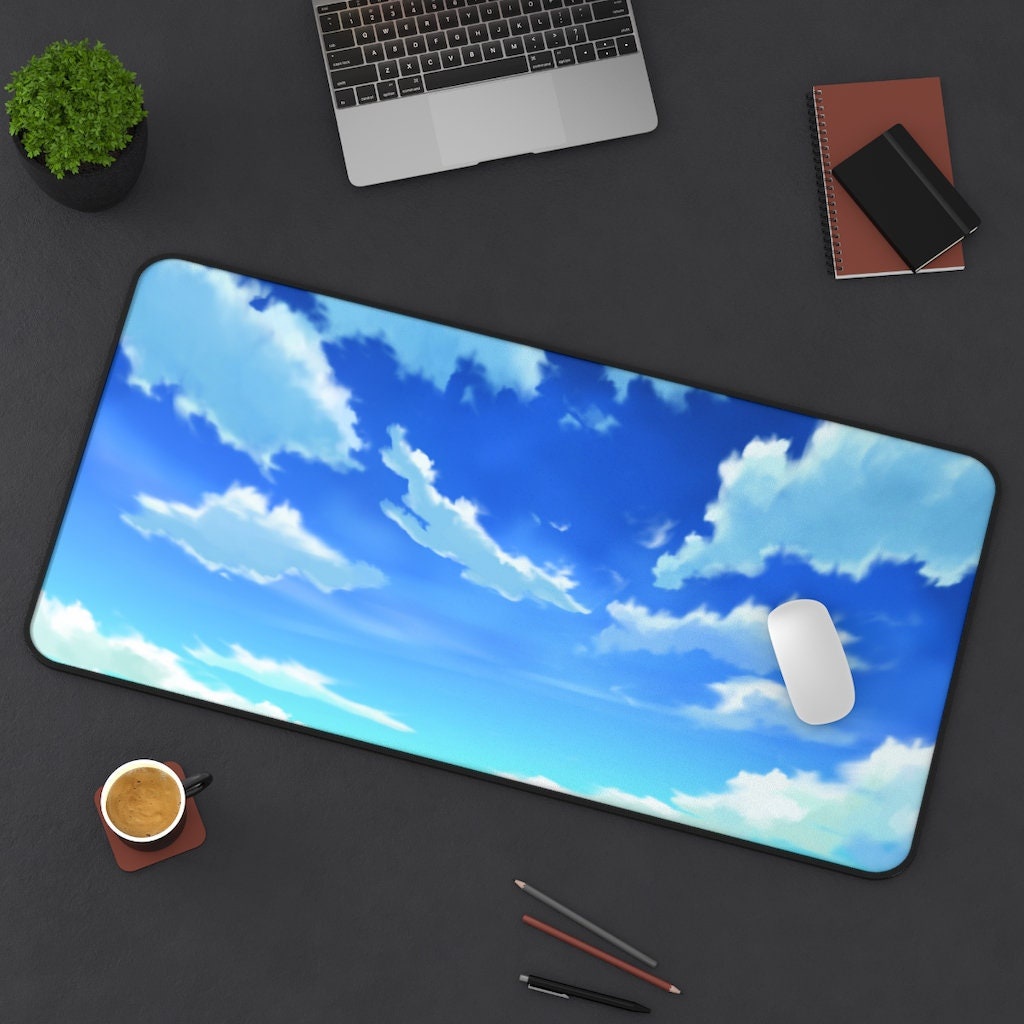 Anime blue Desk Mat, Large Anime blue Desk Mat, anime mouse pad, large