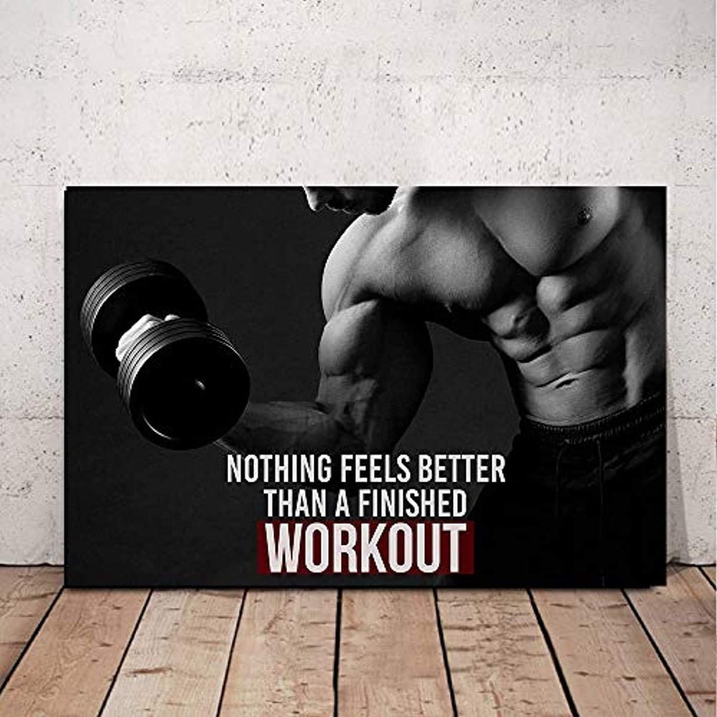 Canvas Art Workout Poster Home Gym Decor Motivational Quote Wall Art ...