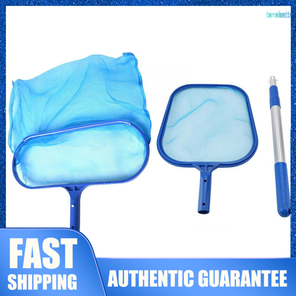 FAJIGUGI Swimming Pool Skimmer Net Pool Leaf Skimmer, Fine Mesh Skimming Pool Net With Adjustable 5 Connecting Aluminium Telescopic Pole Swimming Pool Cleaning Leaf Skim Net