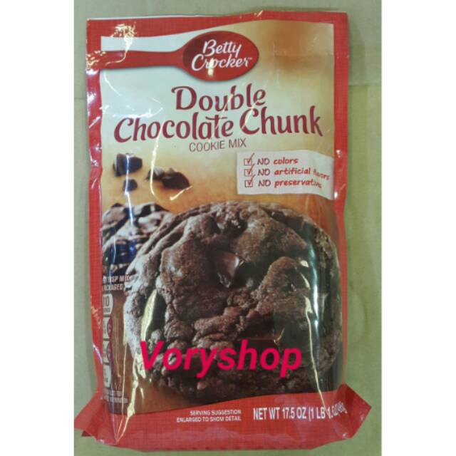 Betty crocker double chocolate chunk cookie mix 496gr shopee philippines