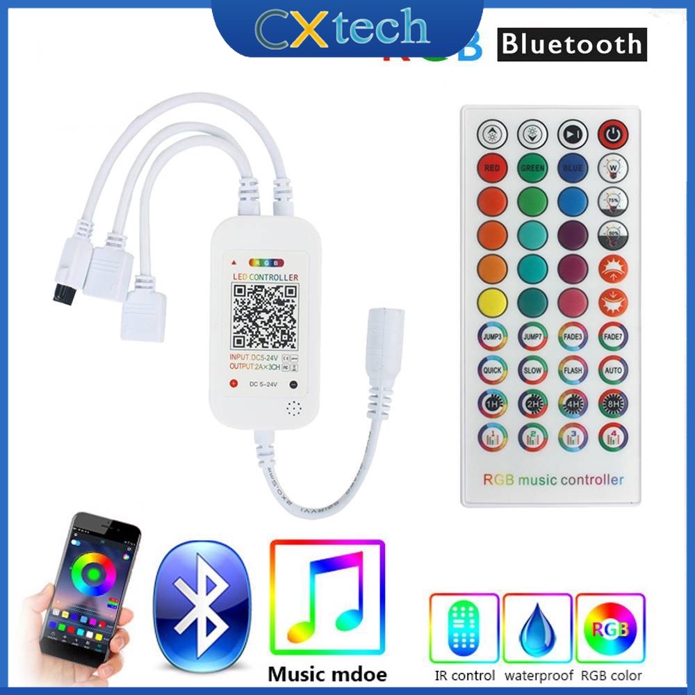 LED RGB Controller Bluetooth Music Controller with 40key Remote ...