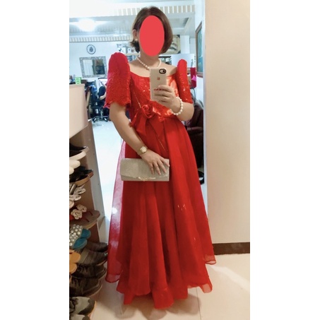 Filipiniana dress red best sale