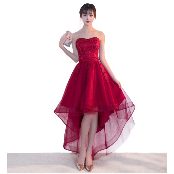 Elagant Chiffon Bridesmaid Dress Evening Gown Prom Dress Red Shopee Philippines