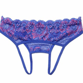 Women Sexy Low Waist Lace G-String Underwear See-Through Crotchless Thong  Panty