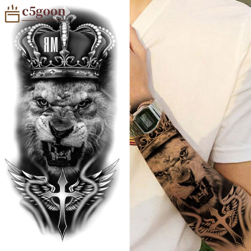 C5GOON Creative Flower Half Arm Cool Tattoo Stickers Waterproof Fashion ...