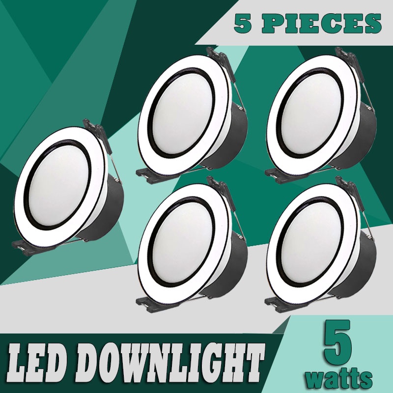 White Black 5 Pieces Of 5watts Tri Color LED Downlight Ceiling Pin ...