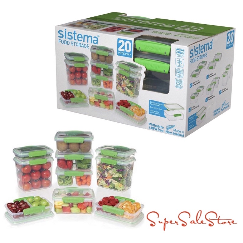 Sistema 28-Piece Food Storage Container Set - Green