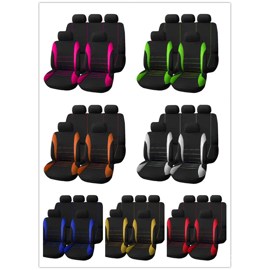 Car 5 Seats Covers Fabric Lady Pink Purple Orange Blue Red Girl Car