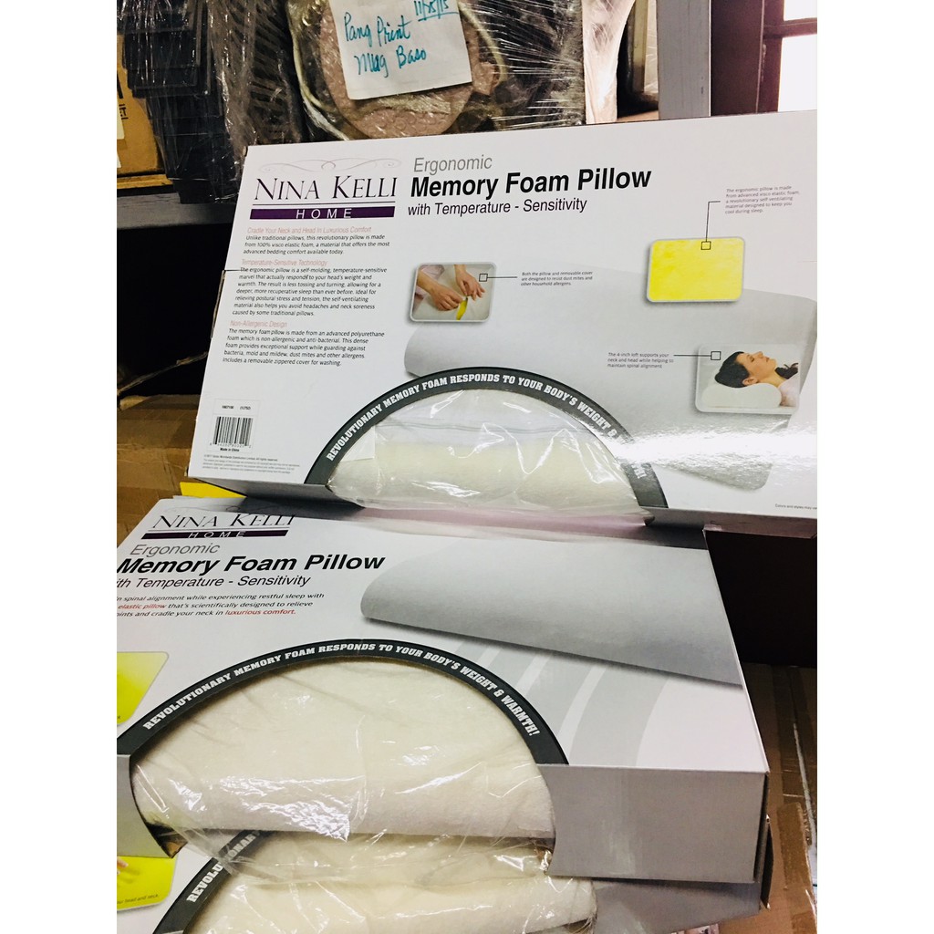 Original Nina Kelli Ergonomic Memory Foam Pillow Shopee Philippines