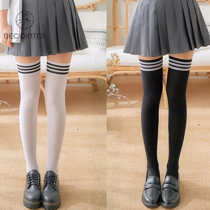 Japanese Women cute Lolita Thigh High stockings cos Knee Over Socks