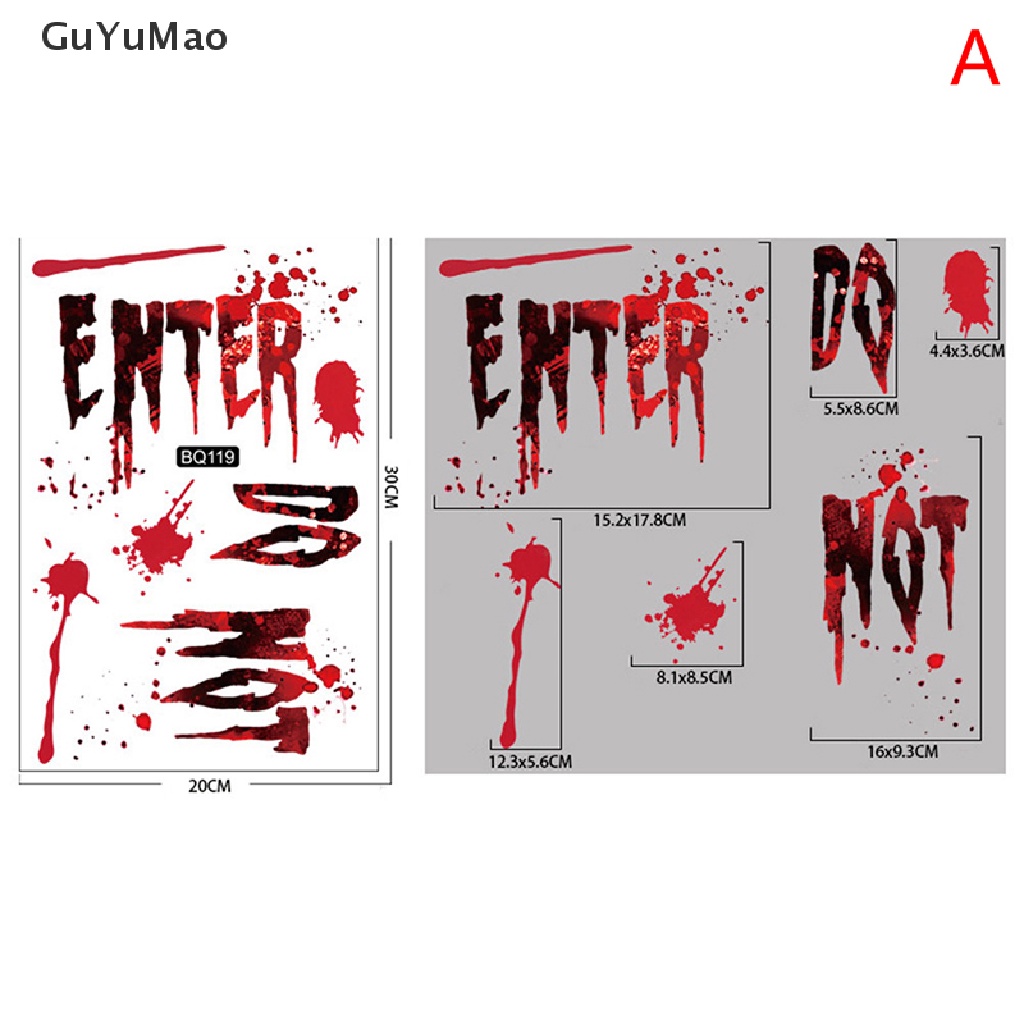 [cxGUYU] Halloween Stickers Horror Blood Hand Print Door Stickers ...