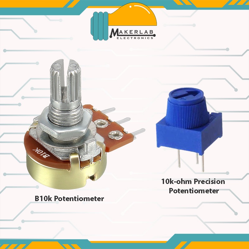 5 PCS B10k Rotary Knob type / 10k Ohm Precision Potentiometer | Shopee ...