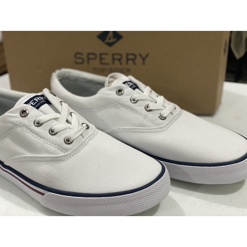 White sperry best sale mens shoes