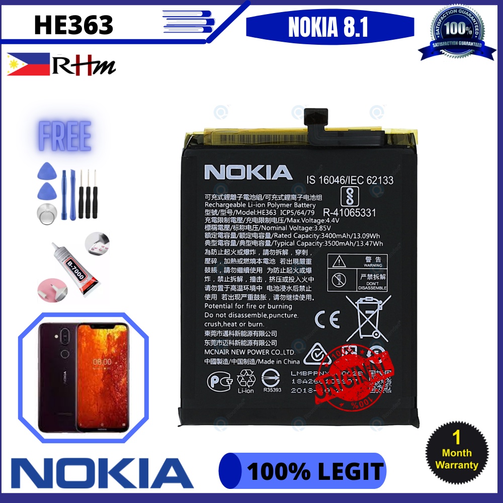 Akku Batterie 3300mAh Li-Po Für Nokia 8.1, TA-1119, TA-1128, HE363