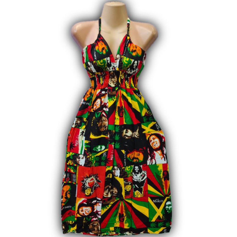 open lace back dress Jamaica Rasta Roots Ladies Empress Short Dress Long Back Reggae 1 Size   nicemon
