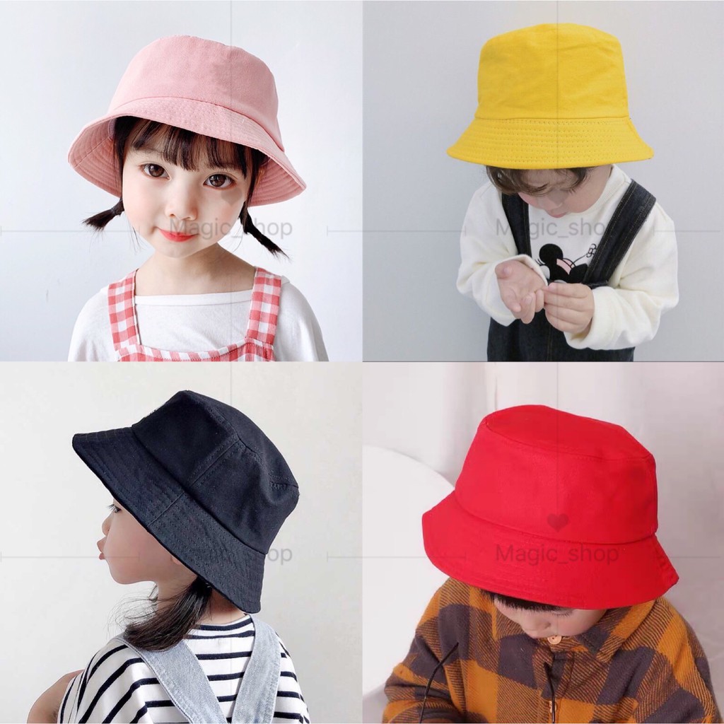 Kids Plain Bucket Hat Children's Fisherman's Hat