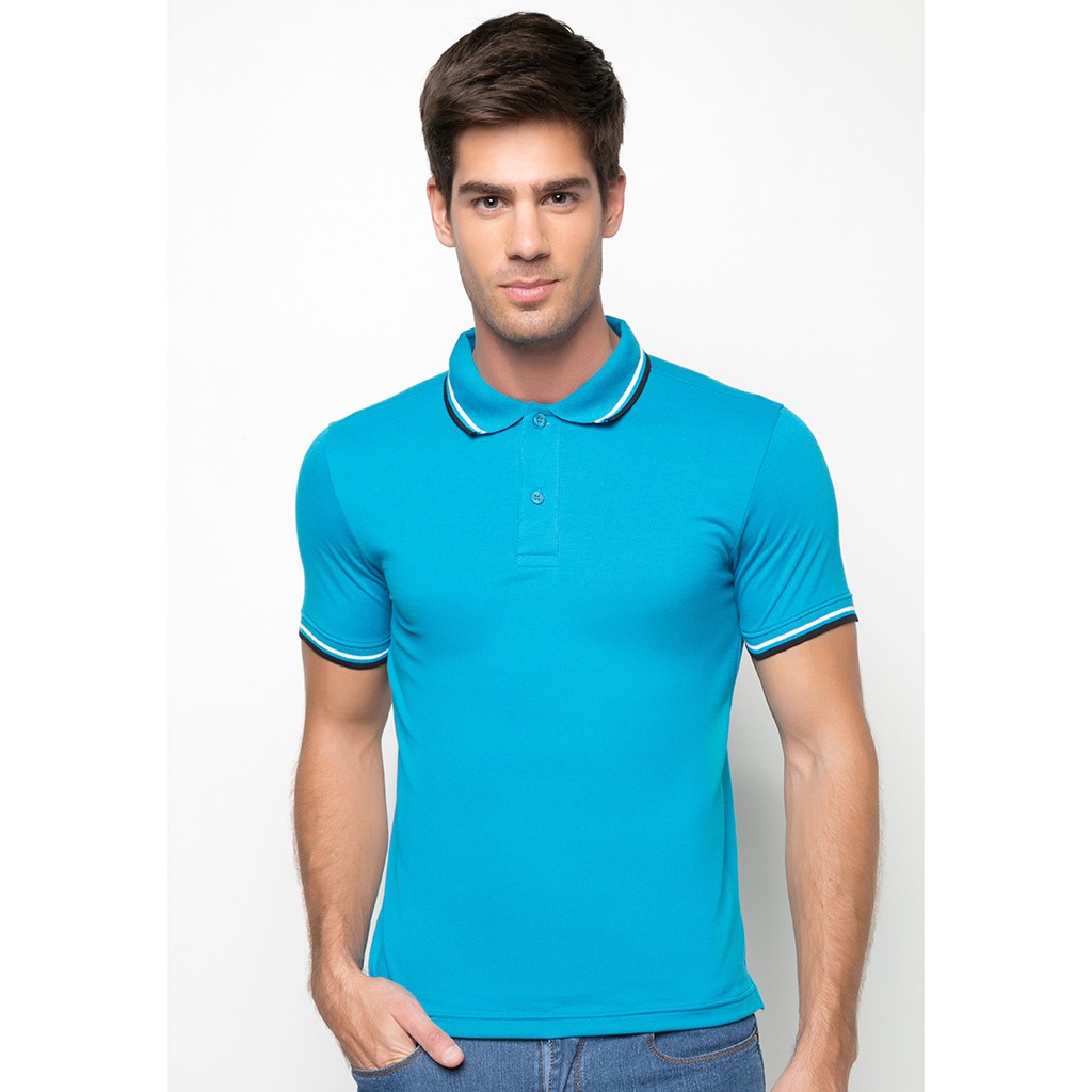 aqua blue polo shirt