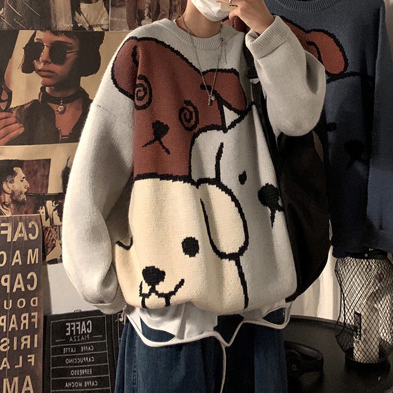 #Men's Sweater#Thickened Sweater Men Korean Version Loose Student