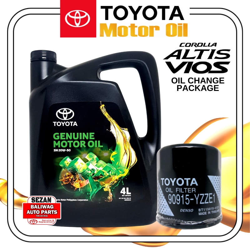 20W-50 GASOLINE OIL 4 LITERS ORIGINAL TOYOTA OIL CHANGE PACKAGE WITH ...