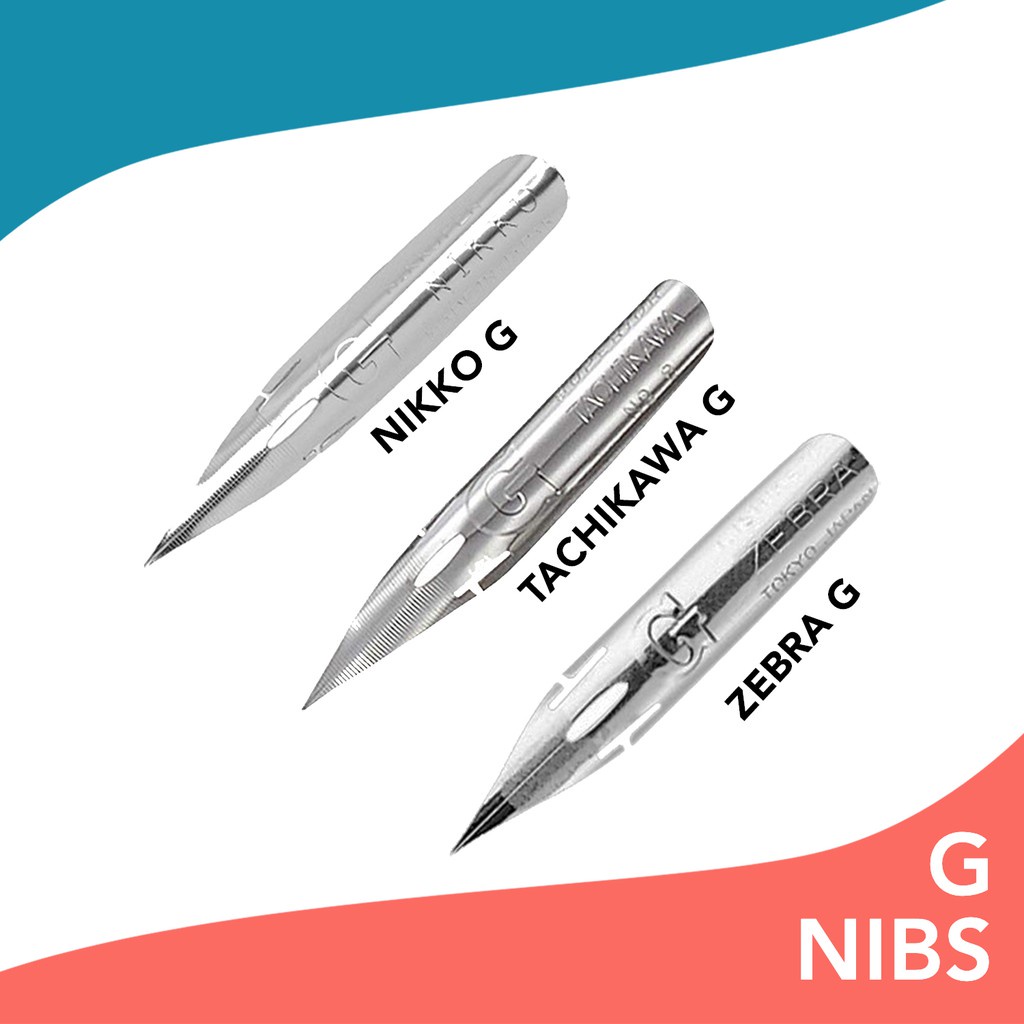 Nikko G, Tachikawa G, Zebra G Calligraphy Nibs (For Pointed Pen