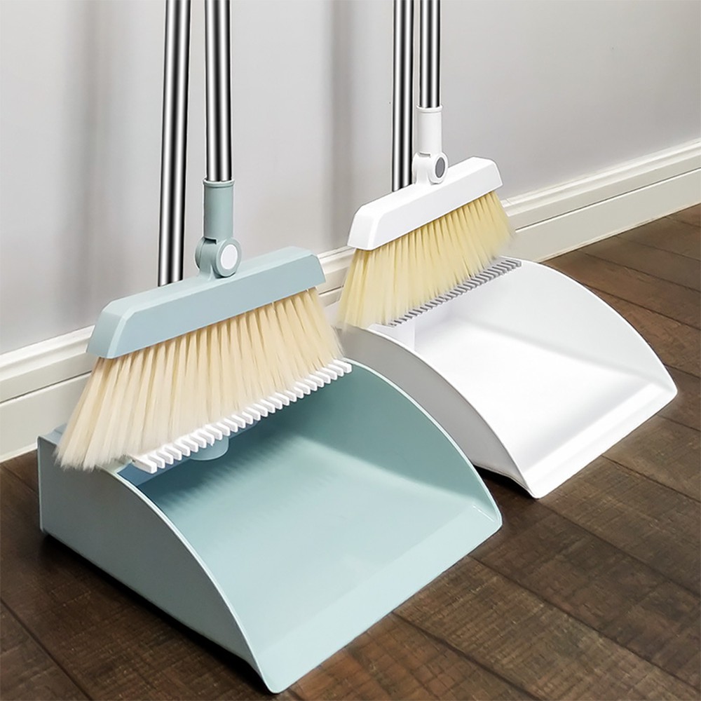 LOCAUPIN Household Cleaner Long Handle Sweeper Foldable and Rotatable Broom and Dustpan Set
