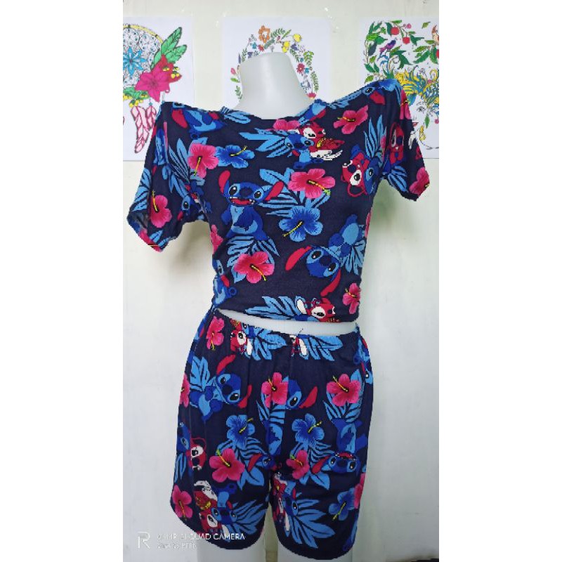 Lilo and Stitch Terno (Tshirt and Short) | Shopee Philippines