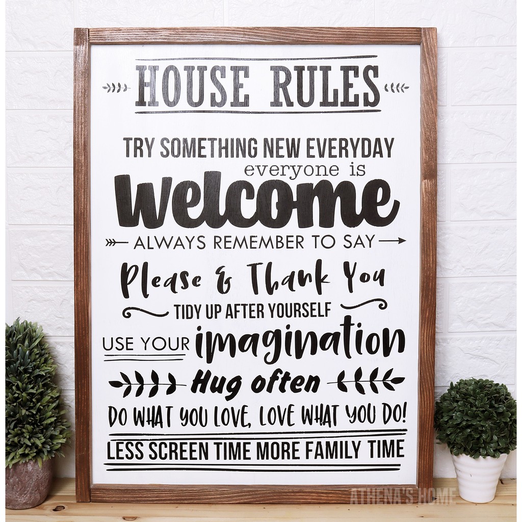 HOUSE RULES RUSTIC DECOR/FARMHOUSE SIGN ***DM us if item is OUT OF STOCK*** Shopee Philippines