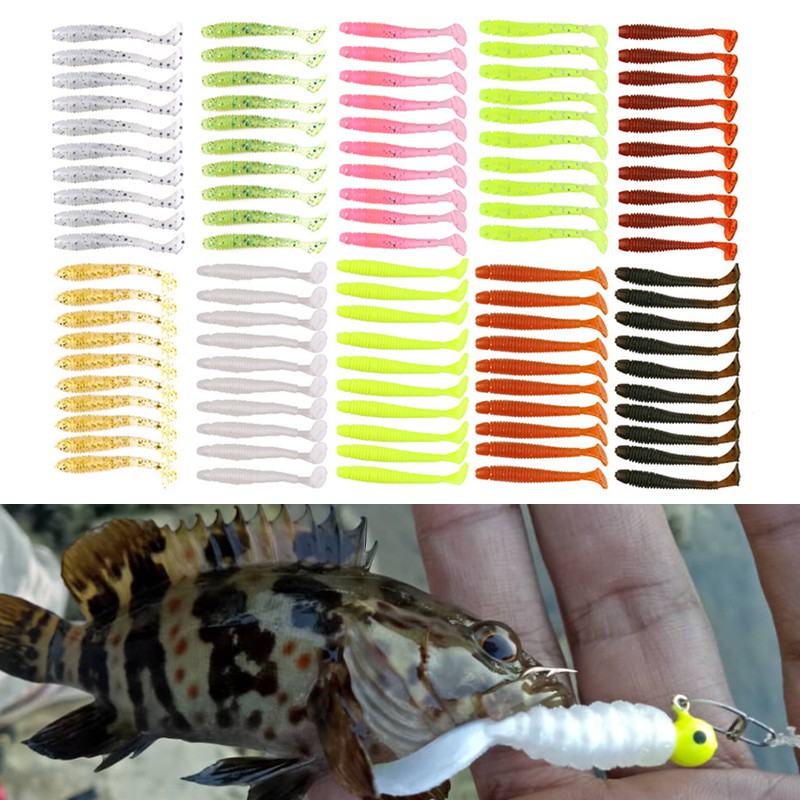 READY STOCK 10pcs/Lot Rock Silicone Maggot Fishing Bait Soft Shrimp ...