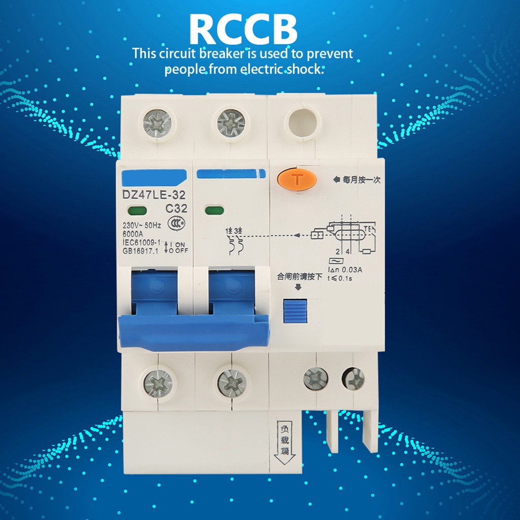 [READY STOCK] DZ47LE-32 2P+N C32 RCCB Residual Current Circuit Breaker ...