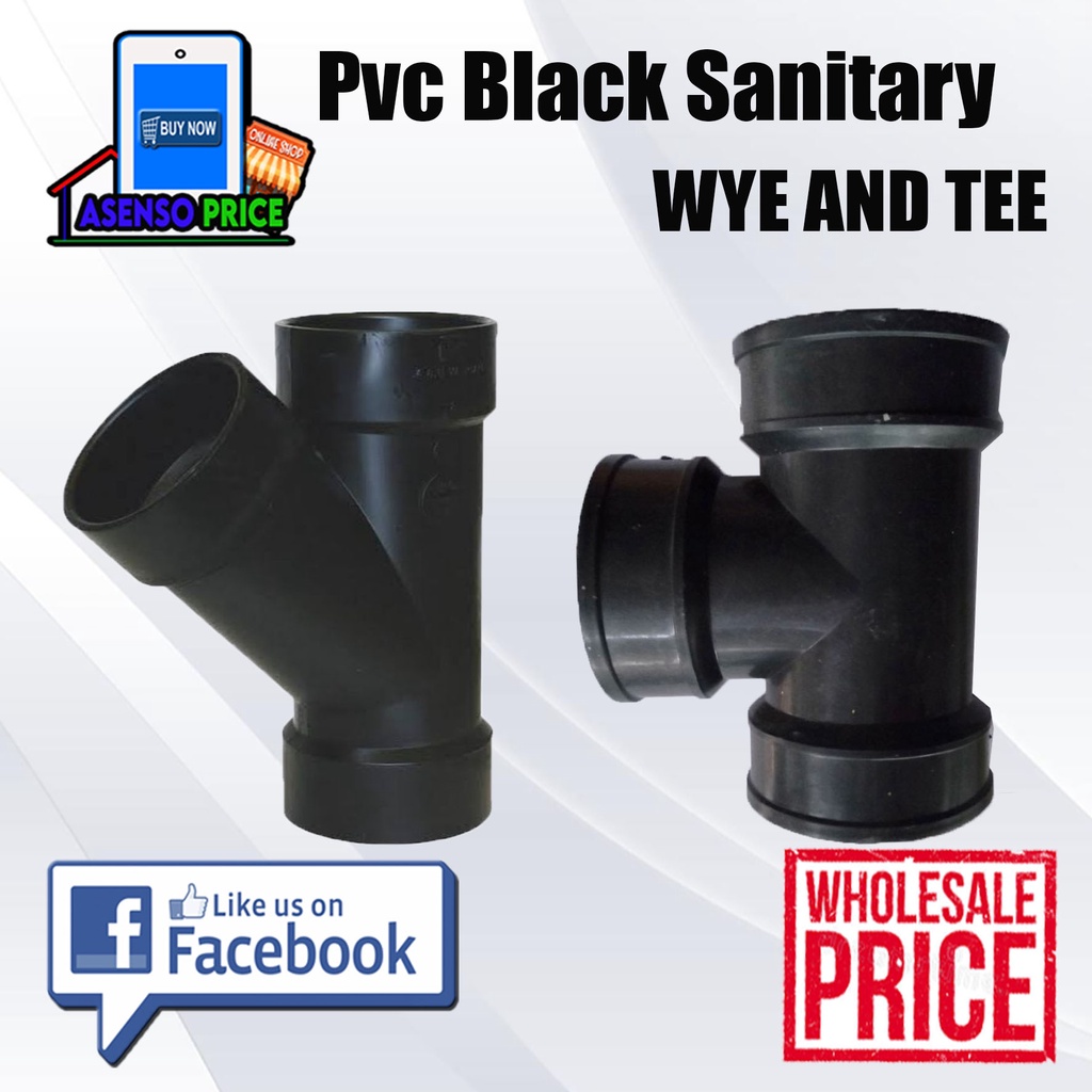 Pvc Black Wye And Tee 2 x 2 (Sanitary Fittings) Shopee Philippines