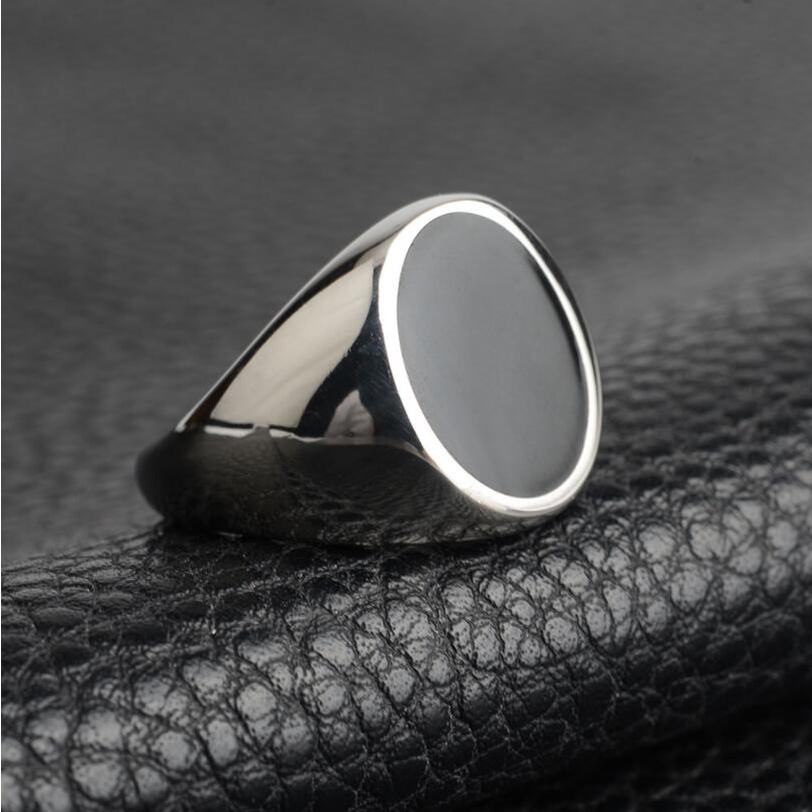 Simple Enamel Male Punk Fashion jewelry Titanium Steel Men Finger Rings ...