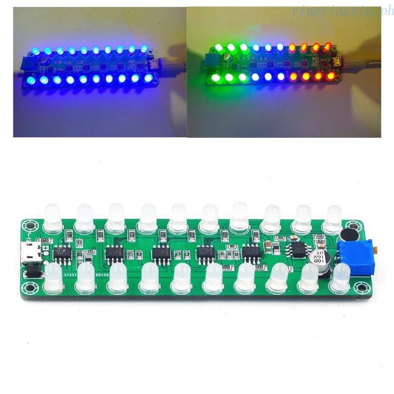 Level Indicator Stereo Music Spectrum LED light Amplifier VU Meter Car ...