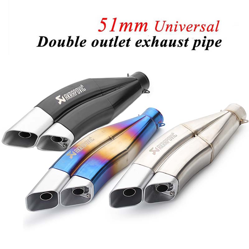 Double exhaust on sale pipe motorcycle