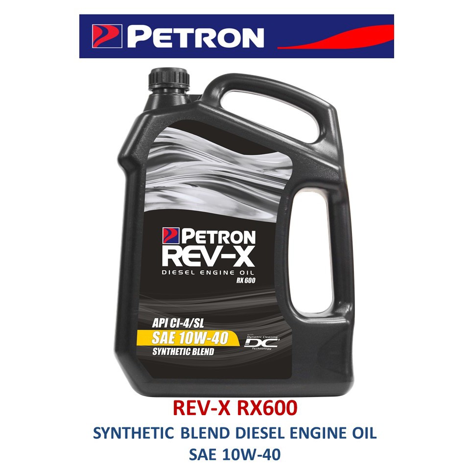 Petron Rev-X RX 600 Synthetic Blend Diesel Engine Oil SAE 10W-40 4L ...