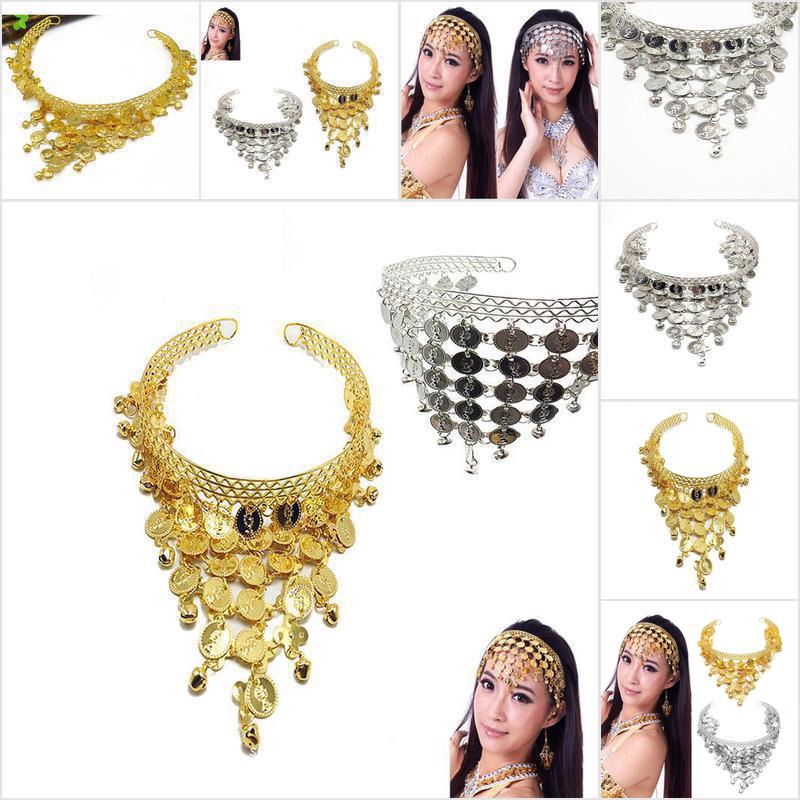 BRS)Women Belly Dance Accessories Costume Dancing Coin Sequins Hair Band