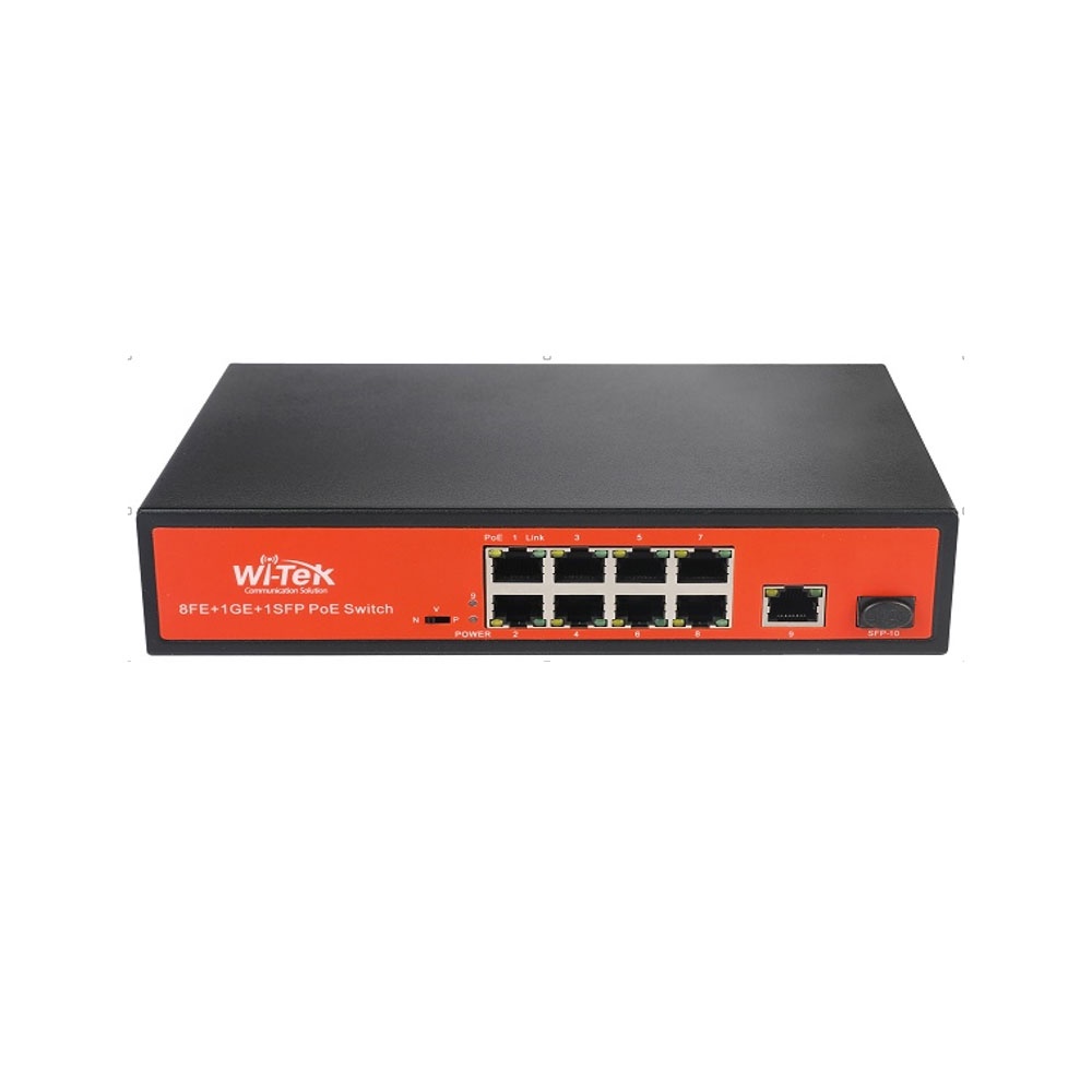 Wi-Tek WI-PS309GF 10-Port 48V Gigabit Ports PoE Switch with 8-Port PoE ...