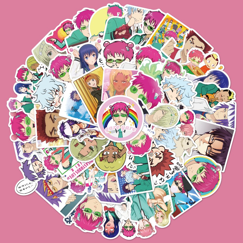50Pcs The Disastrous Life of Saiki K Stickers Saiki Kusuo Anime For ...