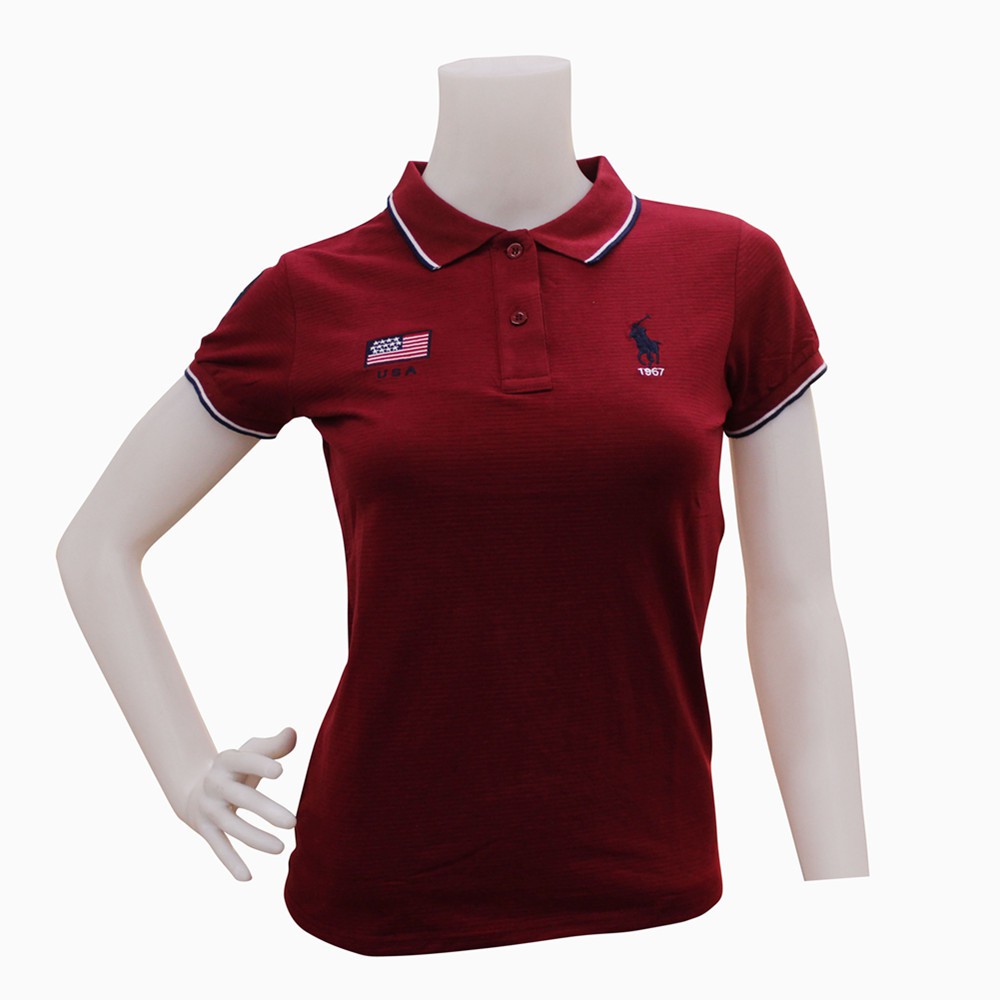 Maroon polo outlet shirt for women