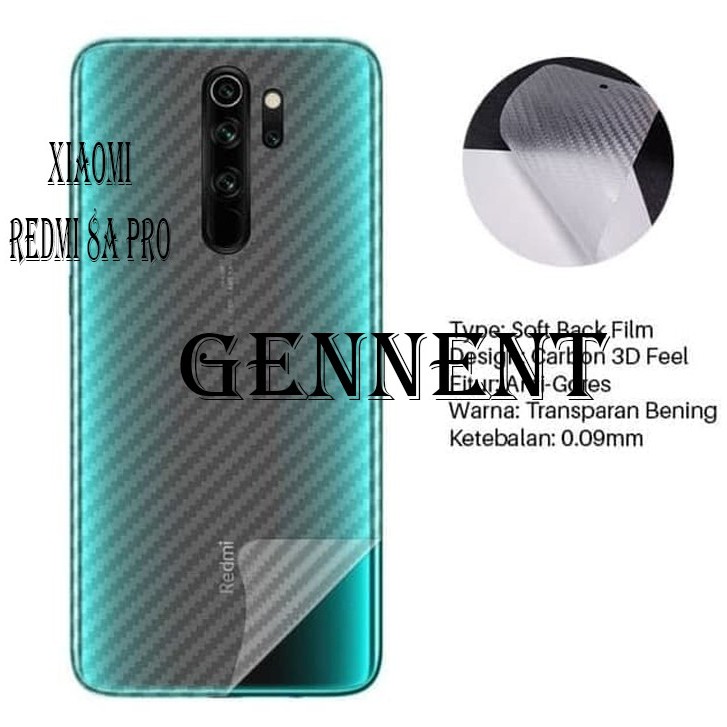 Gennext Transparent Carbon Skin Xiaomi Redmi 8a 8Apro Pro Anti-Scratch ...