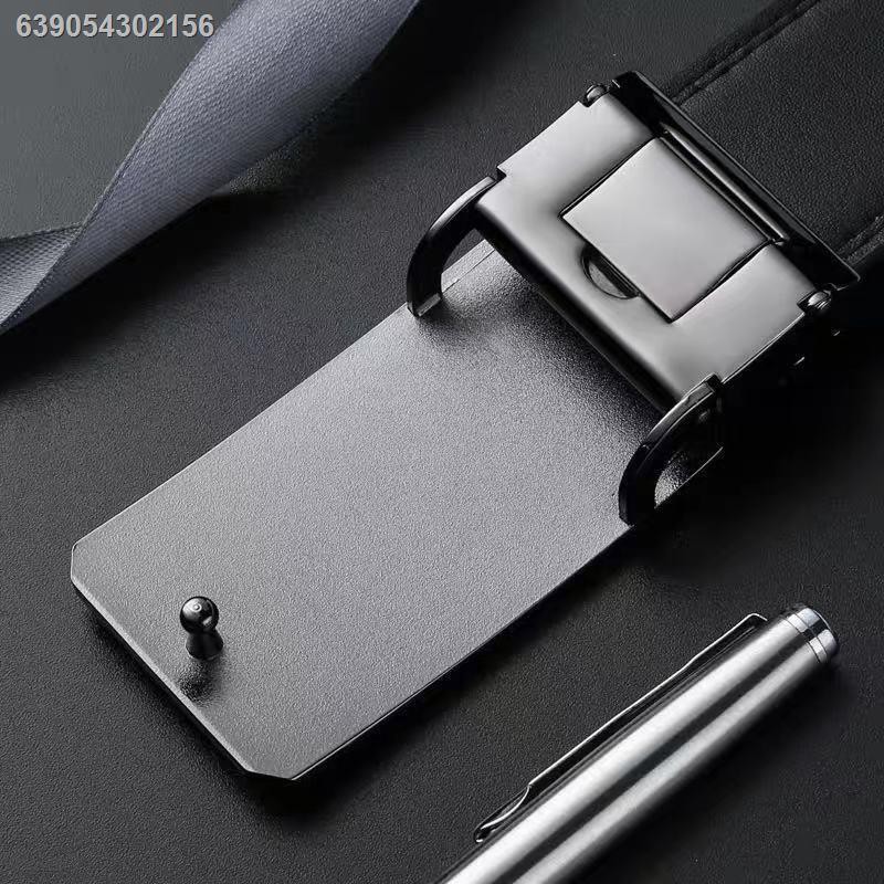 Men's belt✒◕Leather belt smooth buckle belt buckle plate buckle men s  trouser belt accessory clip pe