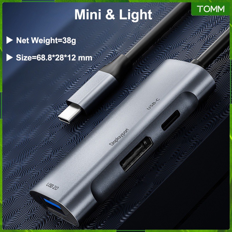 Slim Portable USB C to Display Type C Multiport Hub to 480Mbps 8K / 6K / 5K / 4K Output for ...