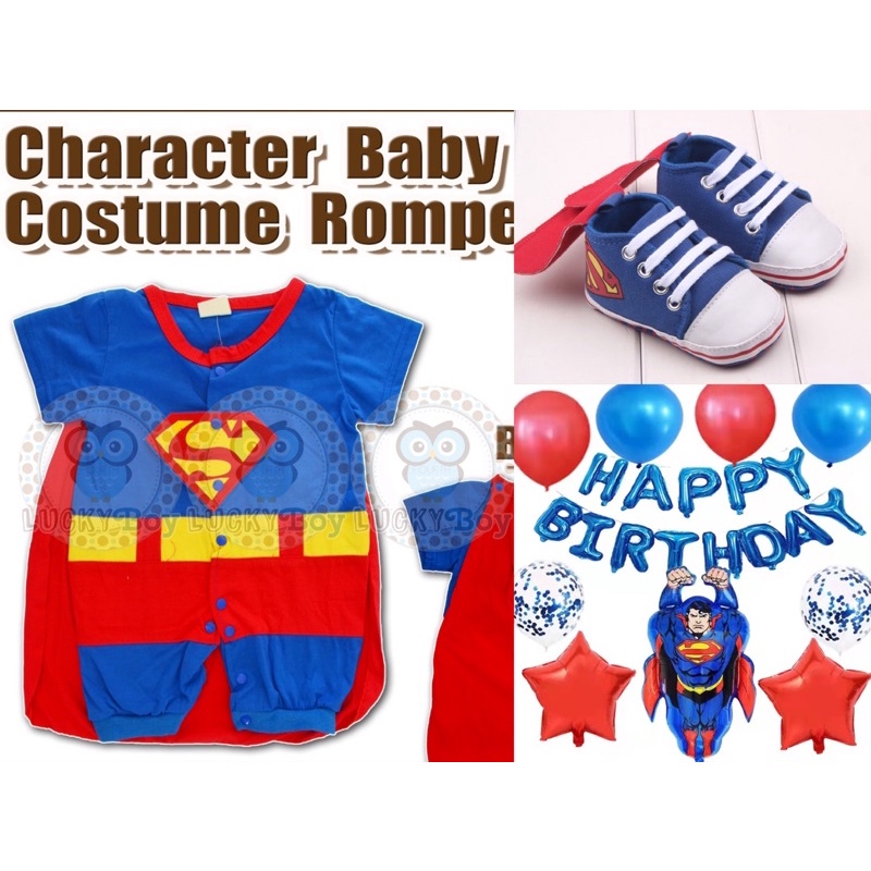 Super man costume for baby 2month 3yrs Shopee Philippines