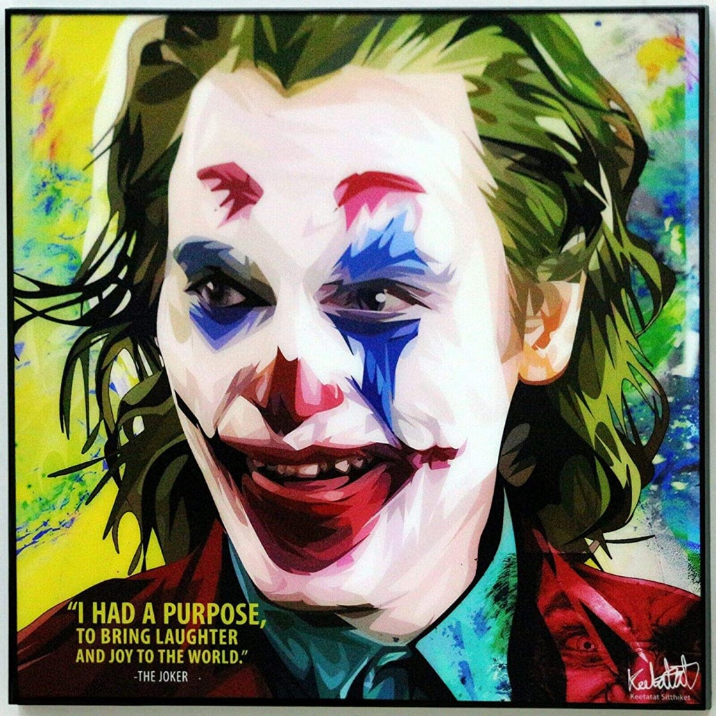 Joker Joaquin Phoenix Poster and print POP Art Painting on Canvas ...