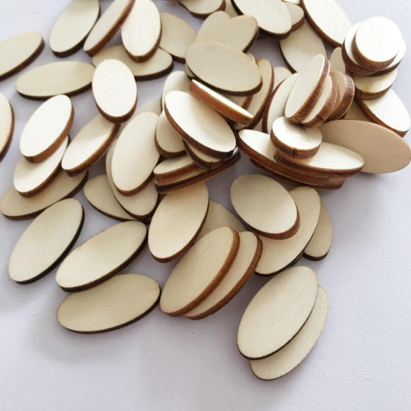 DIY 100pcs Oval Log Slices Discs Wooden Wood Crafts Centerpieces [ER ...