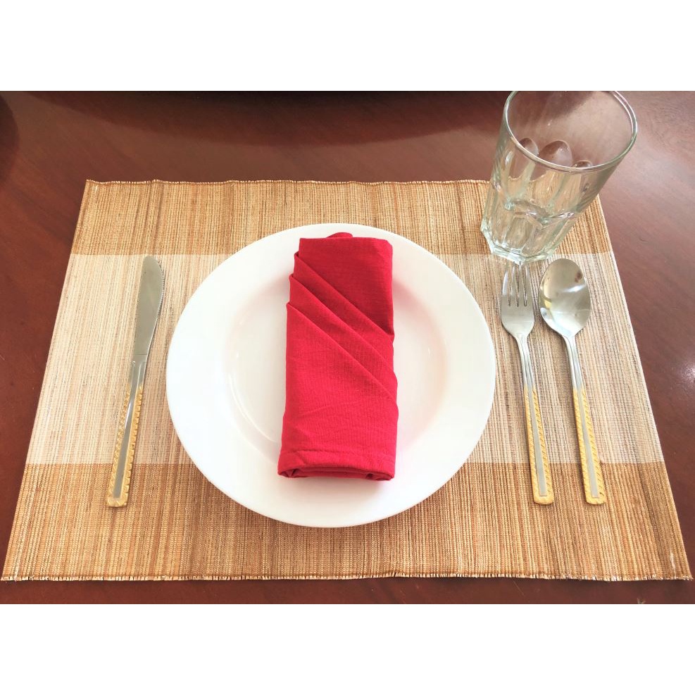 Handwoven Abaca Placemat with Metallic Silver Threads 33x44cm Shopee