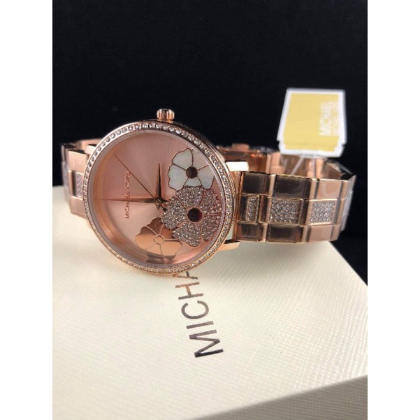 MICHAEL KORS ANALOG WATCH FLOWERS DESIGN AUTHENTIC Shopee